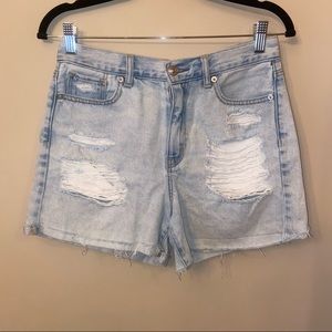 American Eagle Distressed Mom Short Jean Shorts